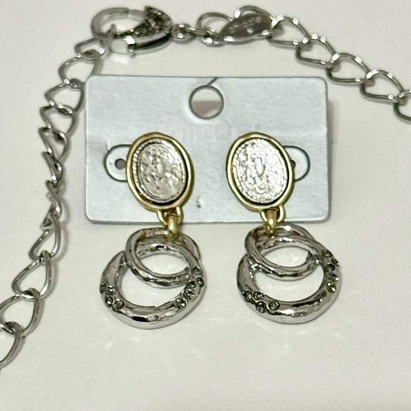 Chico's Two Tone Coin Drop Earrings NWT - Picture 4 of 6